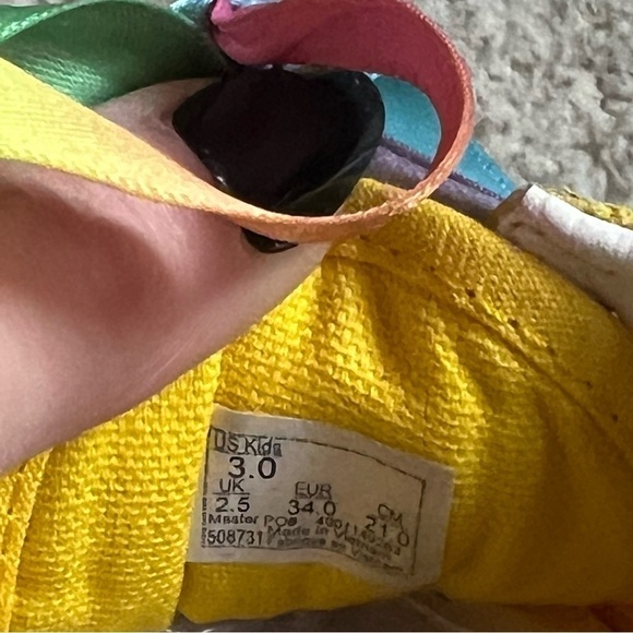 Vans Rare Yellow Canvas and Suede Multi-Colored Checkered White Soles Size 3 - Picture 9 of 10